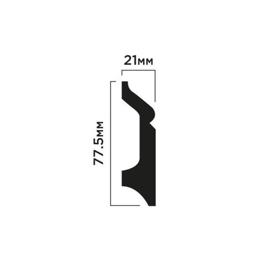 Плинтус ПОЛИСТИРОЛ HI WOOD 77,5мм х 21мм