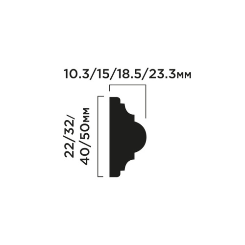 Молдинг ПОЛИСТИРОЛ HI WOOD 40мм х 18.5мм