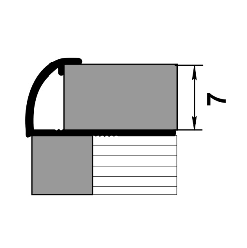 Профиль для плитки внешний алюминий ПК 03-7