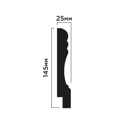 Плинтус ПОЛИСТИРОЛ HI WOOD 145мм х 25мм